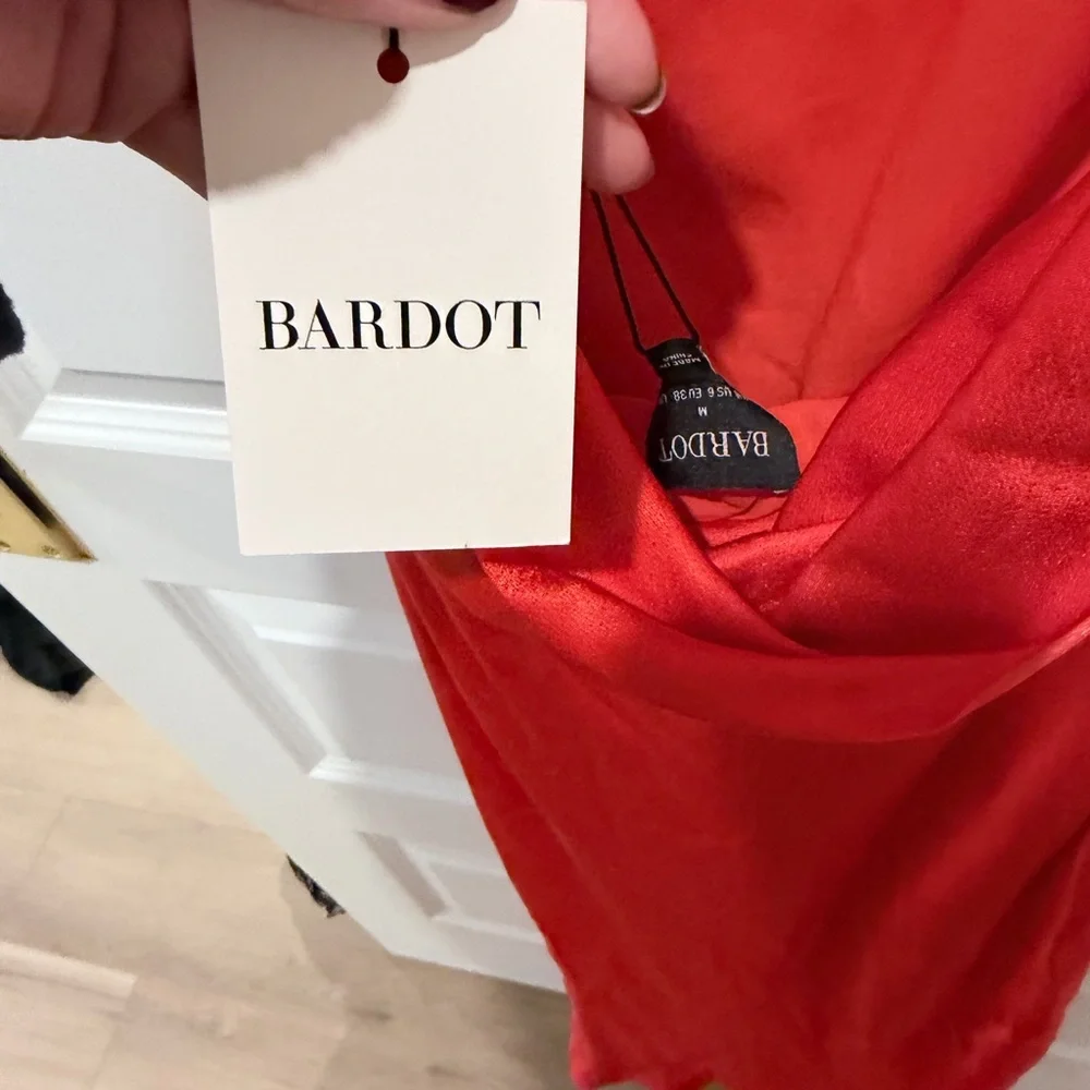 NWT Bardot Mila Cowl Slip Dress in Fire Red - Picture 4 of 8